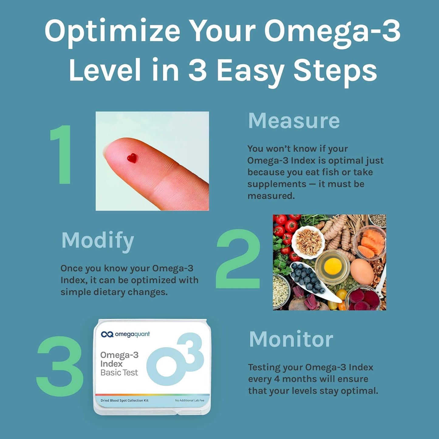 OmegaQuant Omega-3 Index Basic Test Kit - Includes blood Collection Kit  | [UK Deliveries only.  For EU, see link in the description]