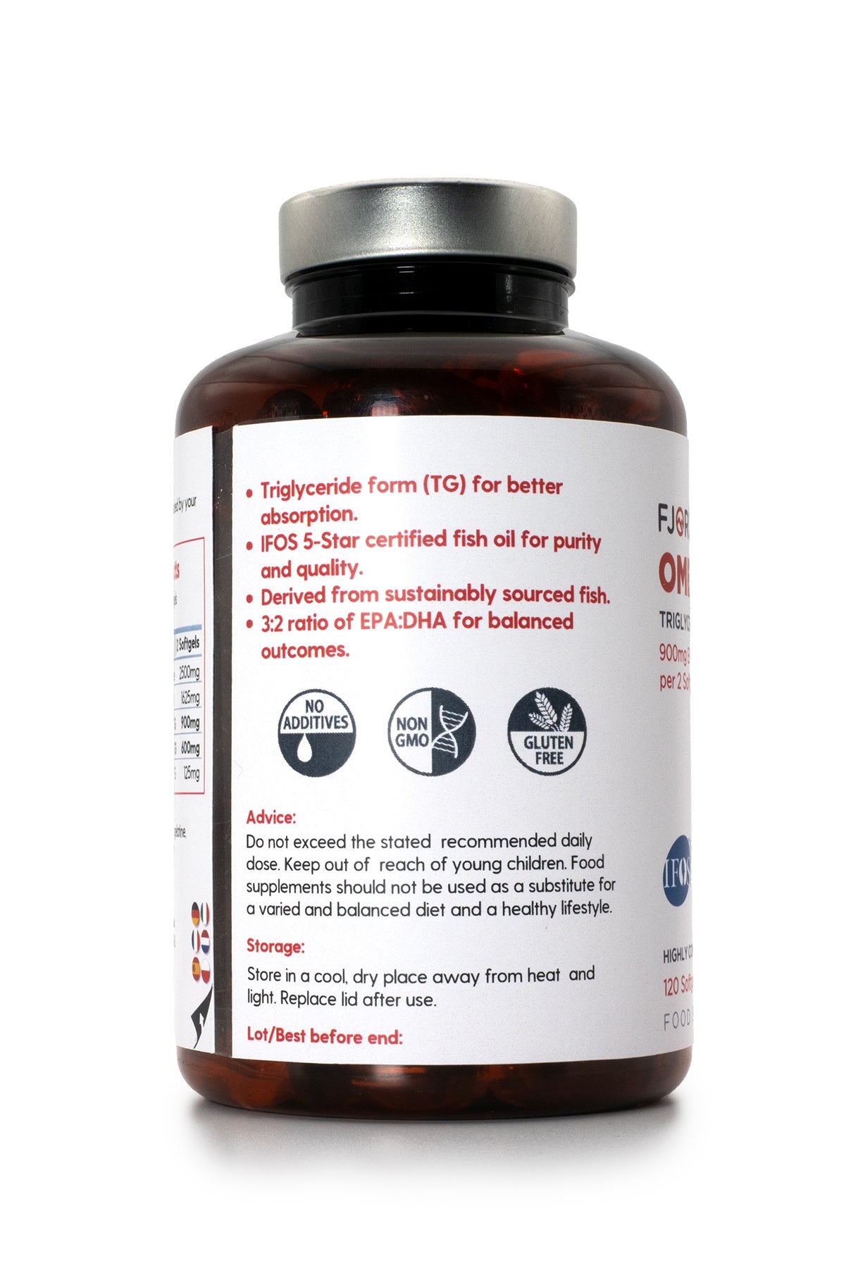 Omega-3 TG | Triglyceride form | IFOS certified | 900mg EPA & 600mg DHA per 2 softgels | 120 softgels | [EU and UK deliveries only]