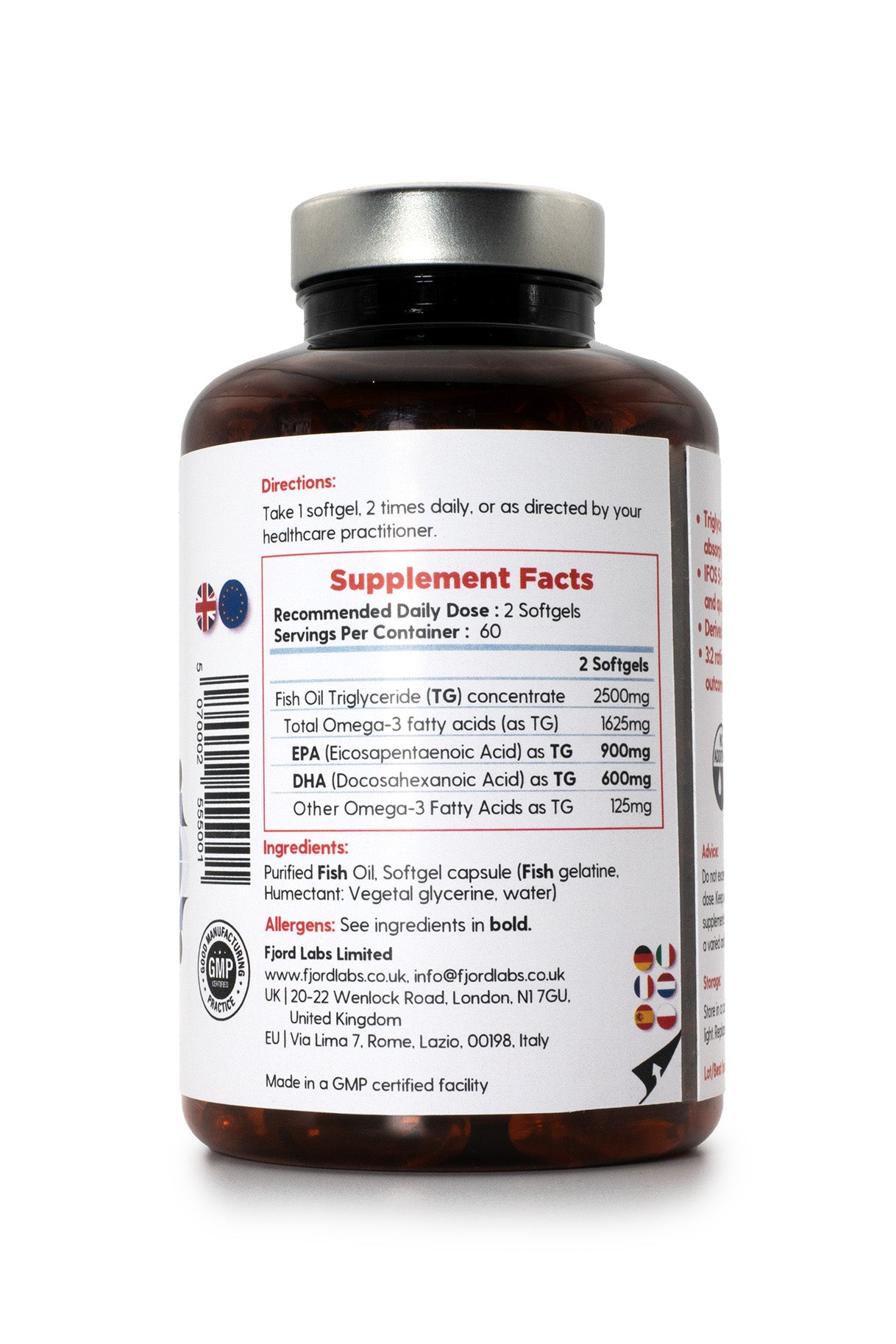 Omega-3 TG | Triglyceride form | IFOS certified | 900mg EPA & 600mg DHA per 2 softgels | 120 softgels | [EU and UK deliveries only]